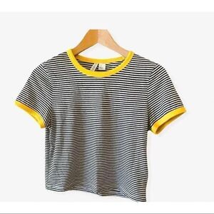 DIVIDE H&M Women's Crop Stripes T-shirt SZ M